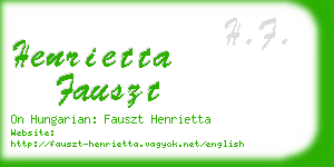 henrietta fauszt business card